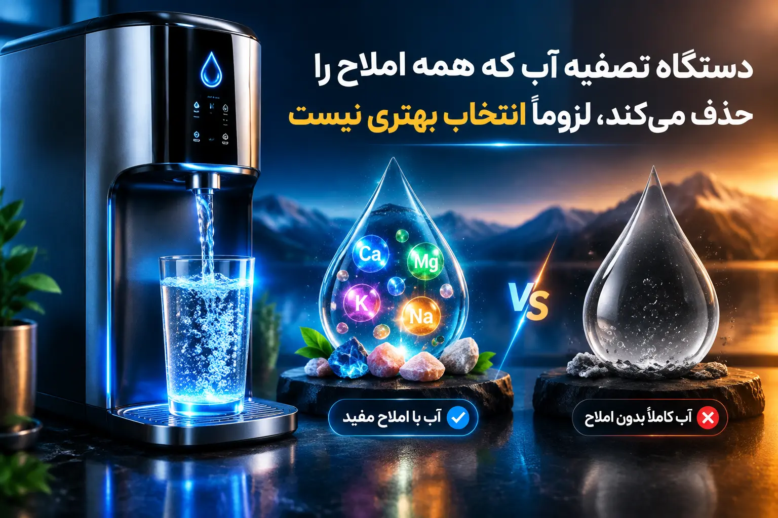 ۲. دستگاه تصفیه آب که همه املاح را حذف می کند، لزوماً انتخاب بهتری نیست!