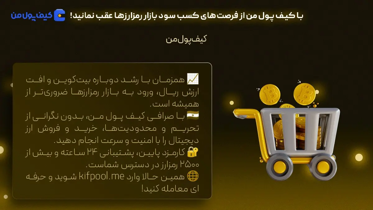 خرید فوری بیت کوین | قیمت روز آلت کوین ها | صرافی کیف پول من