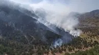 فوران شعله‌های آتش در ارتفاعات دنابه‌دلیل وزش باد