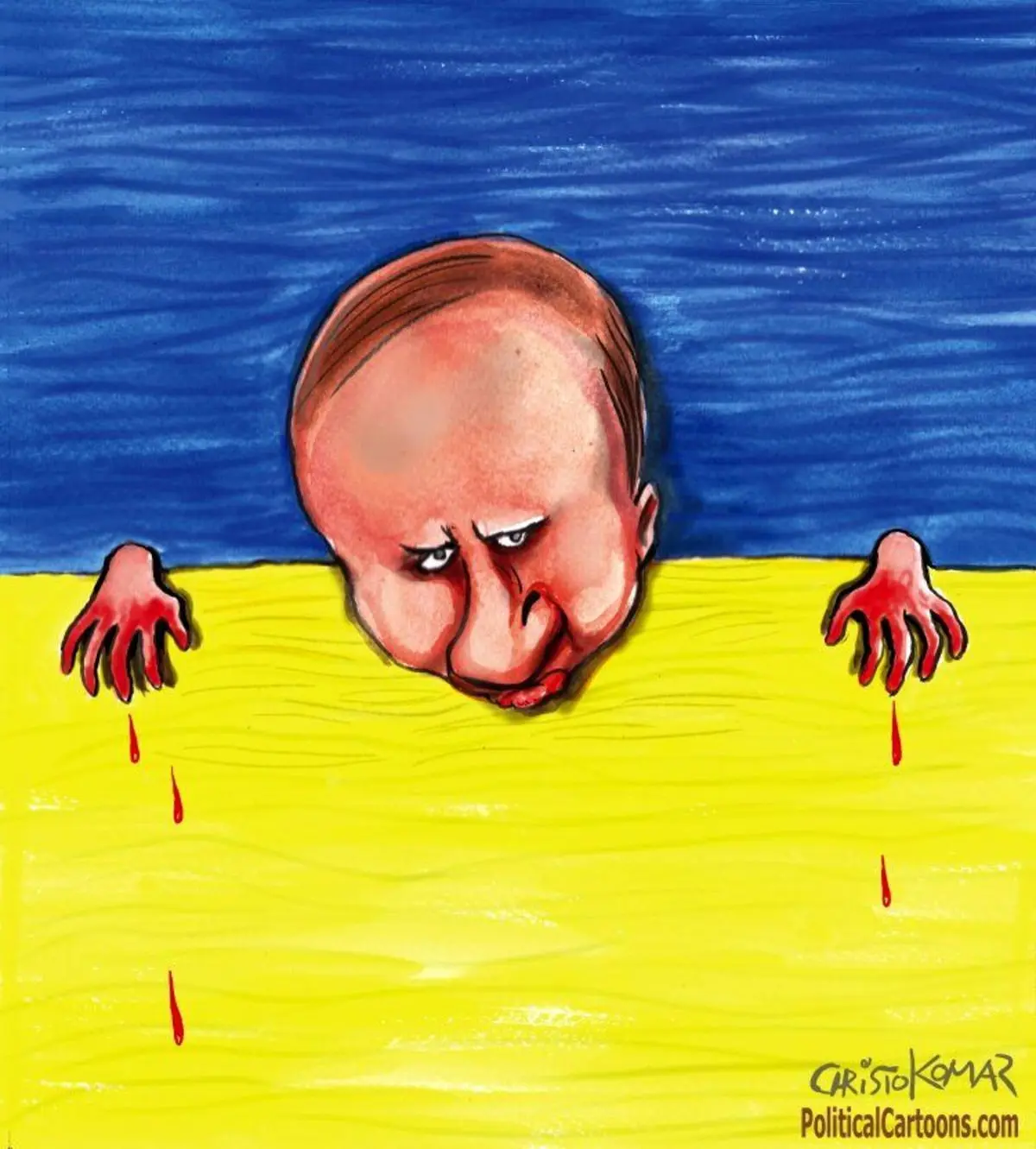 سرنوشت تلخ پوتین در اوکراین (کاریکاتور) 