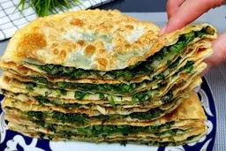 طرز تهیه نان اسفناج | ترکیبی از سبزیجات تازه و پنیر فتا +ویدئو