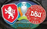 برد دانمارک مقابل جمهوری چک در نیمه اول