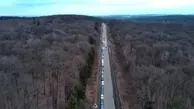 صف طولانی خودروها در مرز اوکراین-لهستان+ویدئو