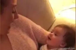 حرف زدن نوزاد سه ماهه با مادرش!+ویدئو