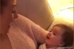 حرف زدن نوزاد سه ماهه با مادرش!+ویدئو