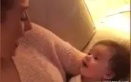 حرف زدن نوزاد سه ماهه با مادرش!+ویدئو