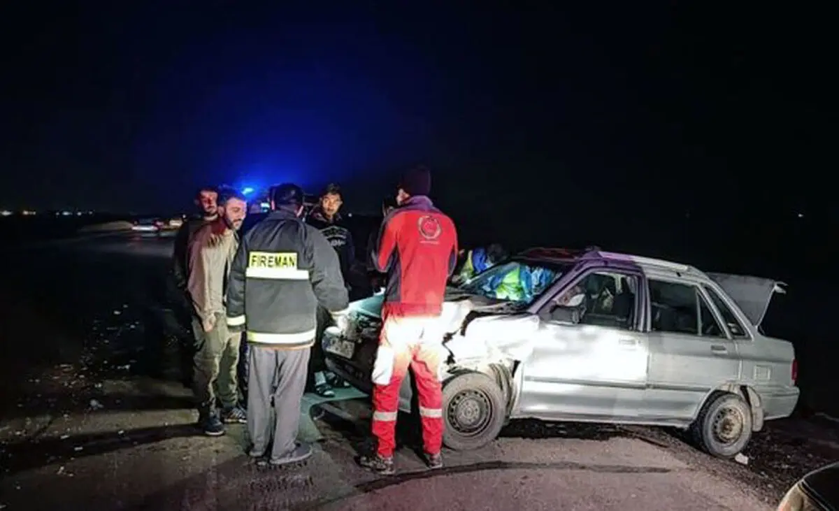 مرگ دردناک 3 نفر در پراید مچاله شده + تصویر