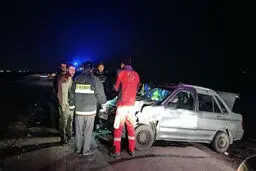 مرگ دردناک 3 نفر در پراید مچاله شده + تصویر