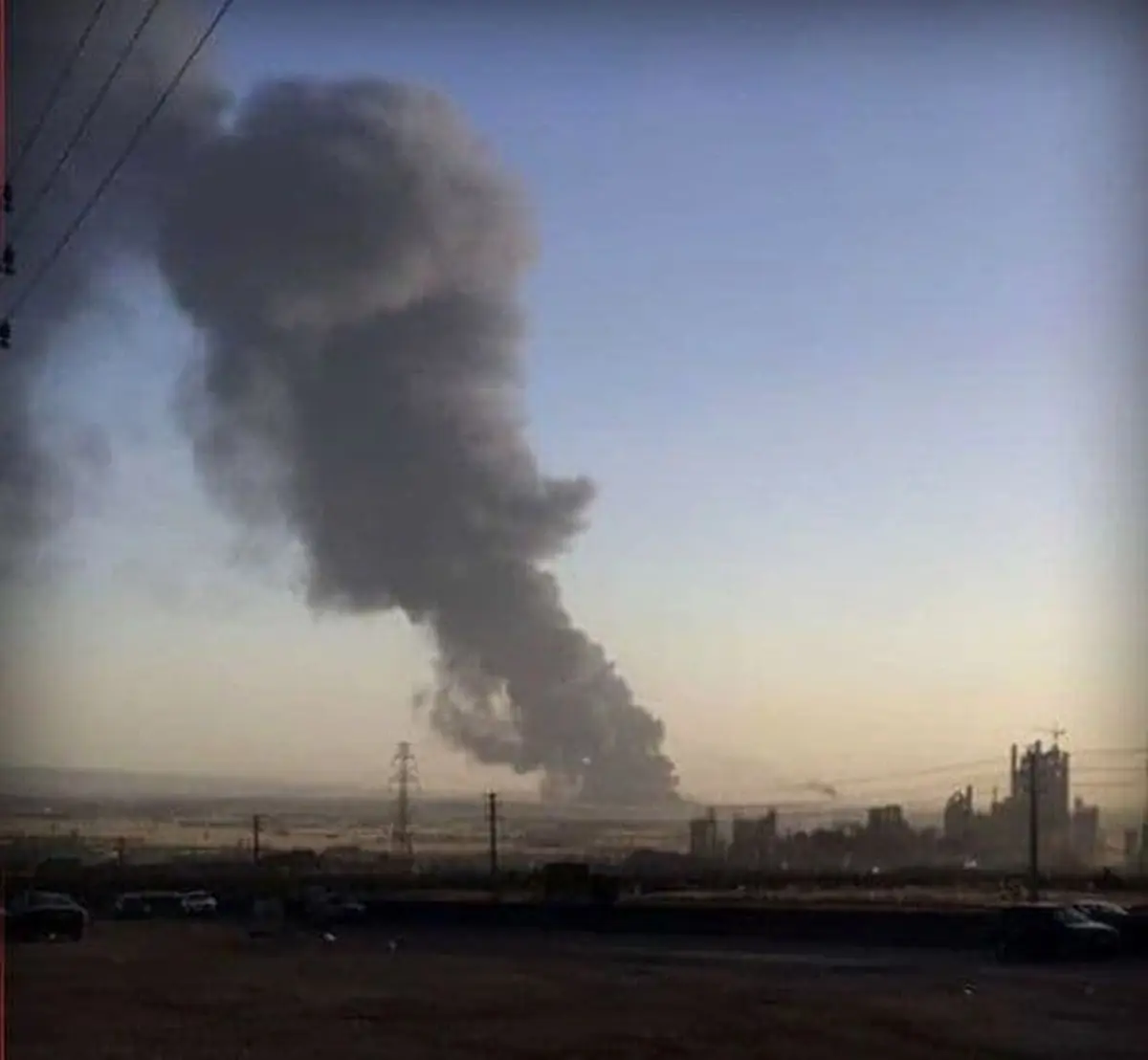 آتش سوزی عظیم در پالایشگاه شهید تندگویان تهران 
