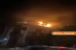 آتش‌سوزی برج ۱۷ طبقه در چالوس