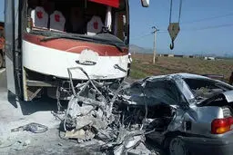 تصادف مرگبار اتوبوس مسافربری با پژو در جاده بجنورد