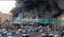 آتش‌سوزی شدید در بازارچۀ جنت‌آبادِ تهران | ملکی: آتش‌سوزی بازارچه جنت بسیار گسترده است + ویدئو