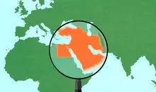 تصویر ترافیک هوایی از آسمان خاورمیانه همزمان با حمله به جنوب ایران