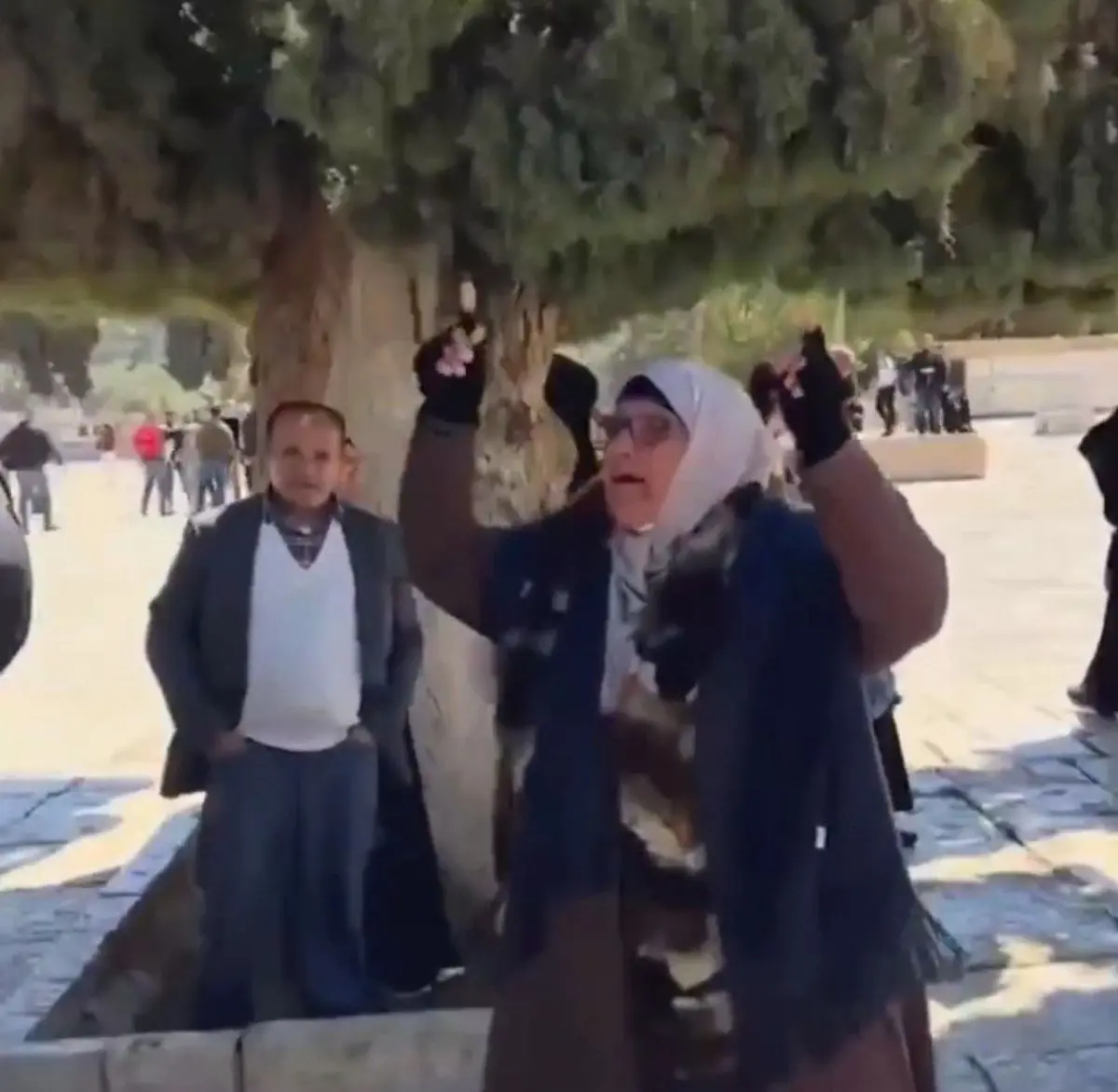 فریادهای یک فلسطینی در مسجدالاقصی همزمان با یورش صهیونیست‌ها+ویدئو 