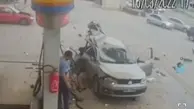 لحظه‌ی انفجار مخزن CNG در پمپ گاز، تخریب خودرو و خونسردی عجیب اپراتور!+ویدئو 