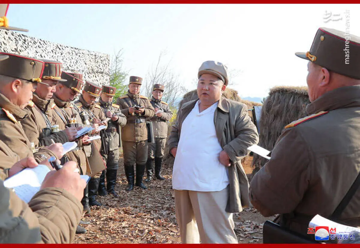 نظارت رهبر کره شمالی بر یک رزمایش نظامی