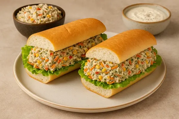 طرز تهیه ساندویچ سالاد مرغ | عاشق این ساندویج می‌شی +ویدئو 
