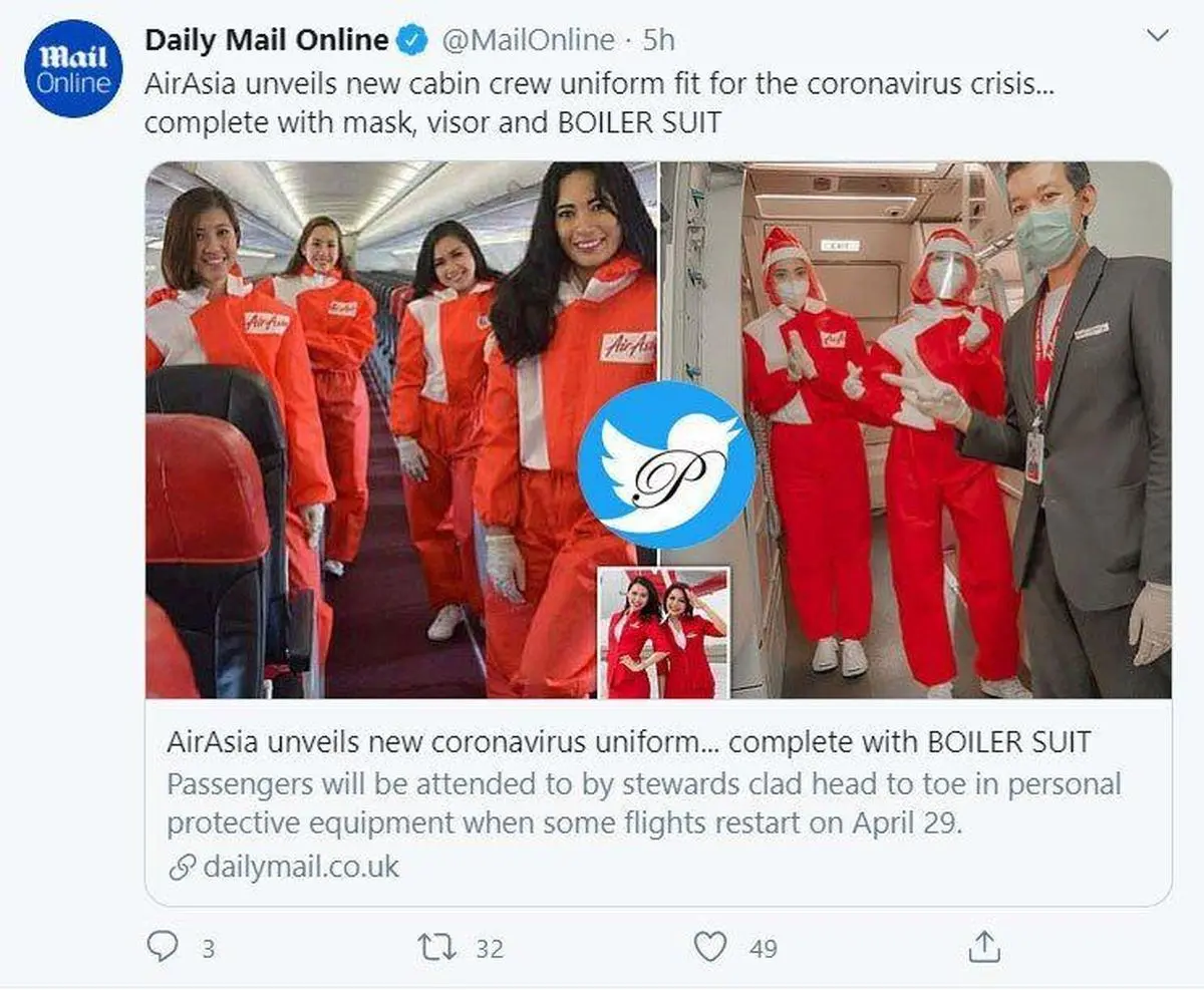 لباسهای جدید و ضد کرونایی «کابین کرو» شرکت هواپیمایی AirAsia