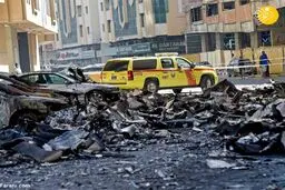  برج مسکونی ۴۹ طبقه آبکو  شارجه پس از  مهار  آتش سوزی 