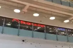 پول ریختن روی سر مردم در یک مرکز خرید!+ویدئو