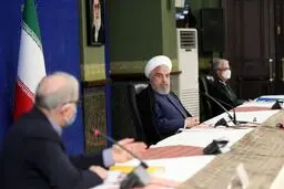 نگاه خشمگین روحانی به وزیر بهداشت| عصبانیت روحانی از نمکی+عکس
