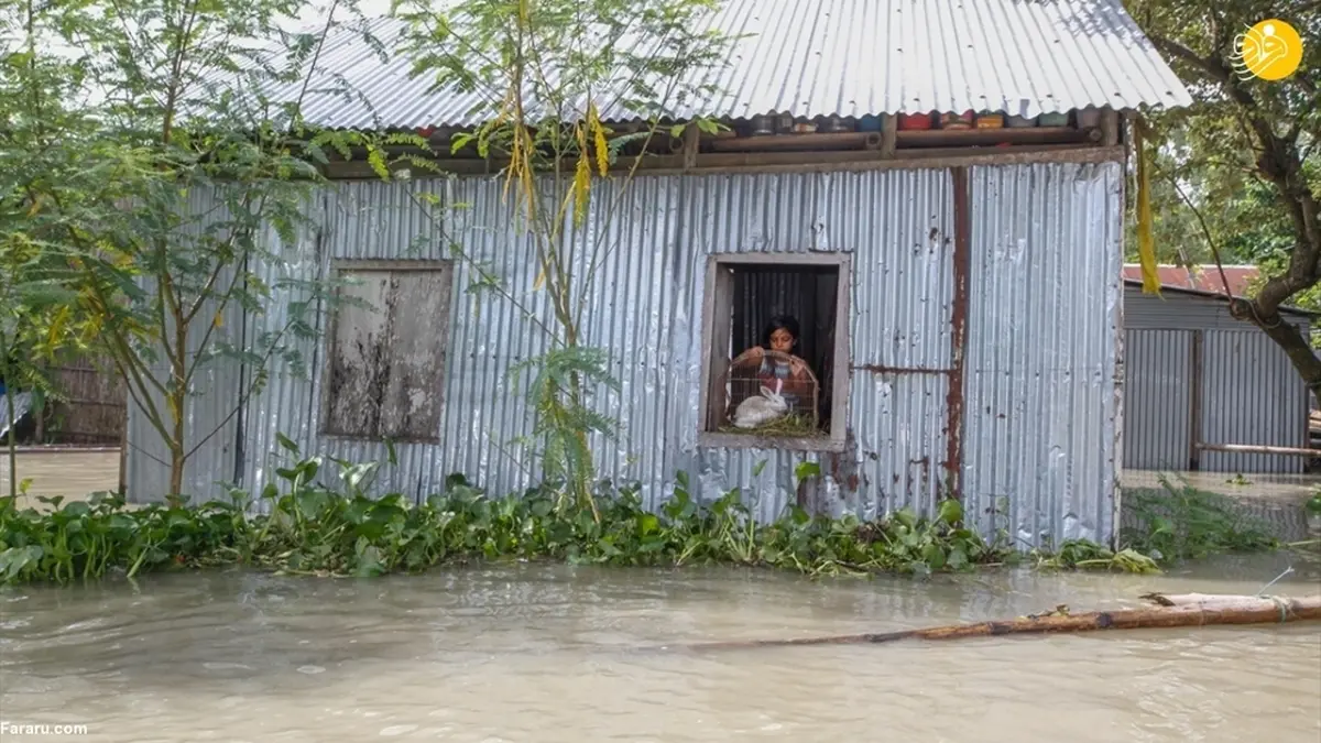 (تصاویر) باران های سیل آسا در کشور  بنگلادش