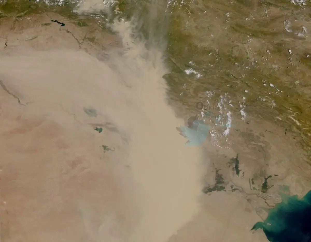 فردا گرد خاک به مرکز کشور میرسد | توده گرد و خاک که امروز آسمان عراق را طی کرد + تصویر