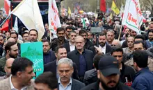 حضور رئیس‌جمهور در راهپیمایی روز قدس | همراهی با مردم و فریاد استکبارستیزی