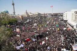 تشییع و وداع باشکوه با آقای شهید ایران در نجف و کربلا