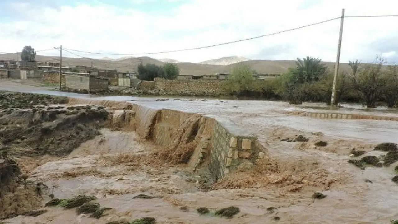 باران سیل‌آسا در جنوب کرمان | رودخانه‌های قلعه‌گنج طغیان کردند +ویدئو