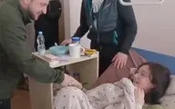 غافلگیری رئیس‌جمهور اوکراین از یک دختر نوجوان در بیمارستان+ویدئو
