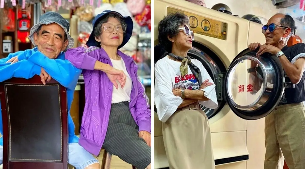 استایل‌های تماشایی زوج سالمند خوش‌ذوق با لباس‌های بی‌صاحب خشکشویی‌شان