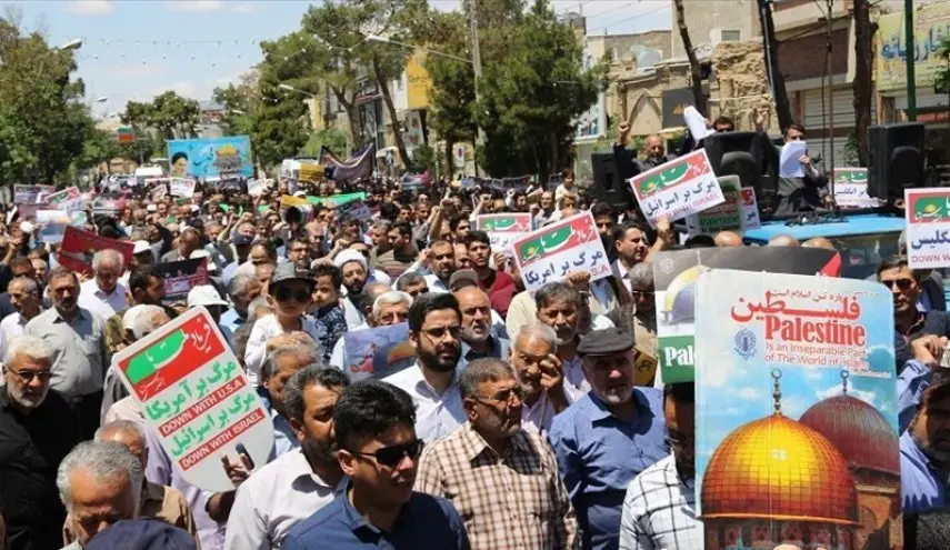 آغاز راهپیمایی روز قدس در تهران | پاسخ «الله اکبر» به صدای انفجار!