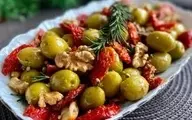 دستور تهیه سالاد زیتون و گردو | پیش غذایی مدیترانه‌ای با طعمی منحصر به‌ فرد +ویدئو