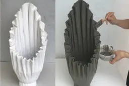 دیگه حوله‌های قدیمی و کهنه رو دور ننداز! | طرز تهیه گلدان سیمانی با حوله کهنه! | باورت نمیشه عجب گلدون خفنی میشه! + ویدئو