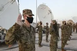 استقرار نخستین واحد نیروی فضایی آمریکا در پایگاه "العدید" قطر (+عکس)