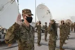 استقرار نخستین واحد نیروی فضایی آمریکا در پایگاه "العدید" قطر (+عکس)