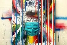 تصویری رنگارنگ از ملکه انگستان