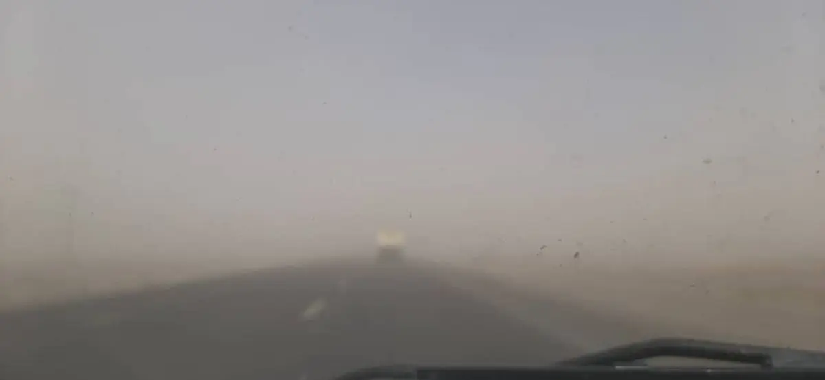 طوفان شن محور بم - کرمان را مسدود کرد + ویدئو 