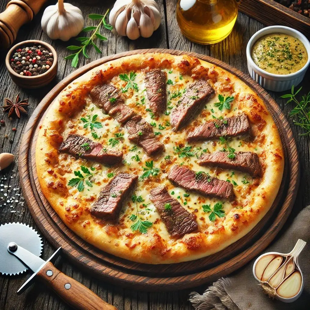 اینبار پیتزای سیر و استیک رو به سبک خونگی درست کن | یه پیتزای خوشمزه و متفاوت