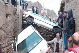 تخریب ۱۰۰ درصدی برخی منازل روستایی قوچان در سیلاب عصر جمعه
