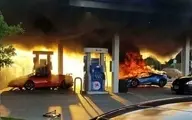 آتش‌سوزی در پمپ بنزین+ویدئو
