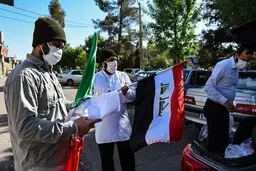 عیادت نیروهای حشد الشعبی از مبتلایان به کرونا در قم 