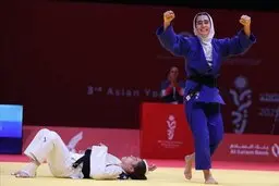 مدال طلای جودو بر گردن مهسا شکیبایی +تصویر