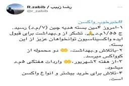 ورود چهارمین بسته واکسن اهدایی کرونا از چین