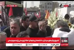 حضور رئیس جمهور در جمع حاضرین مراسم تشییع پیکر مطهرشهدای اقتدار + ویدئو 