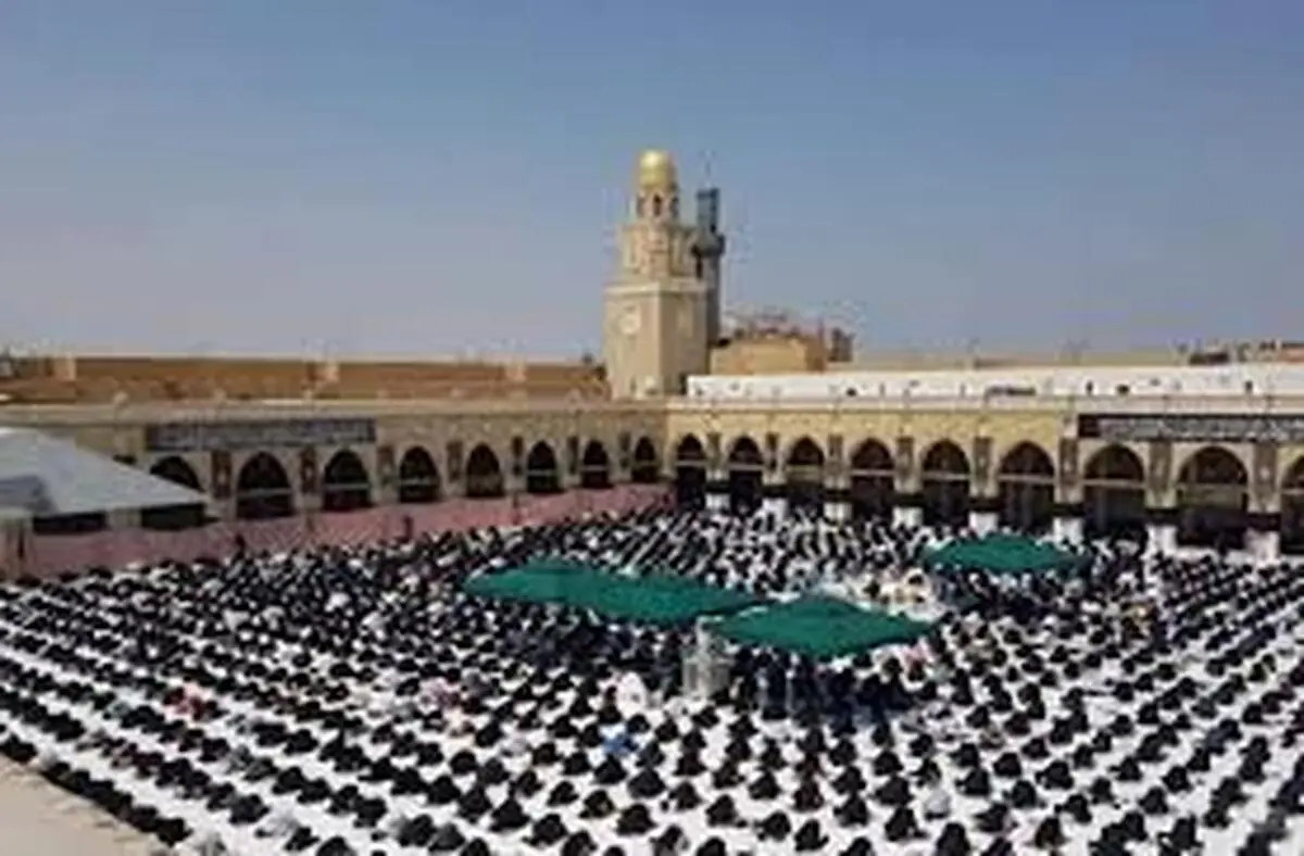 کرونا   |   نمازجمعه مسجد کوفه پس از چهار ماه تعطیلی برپا شد.
