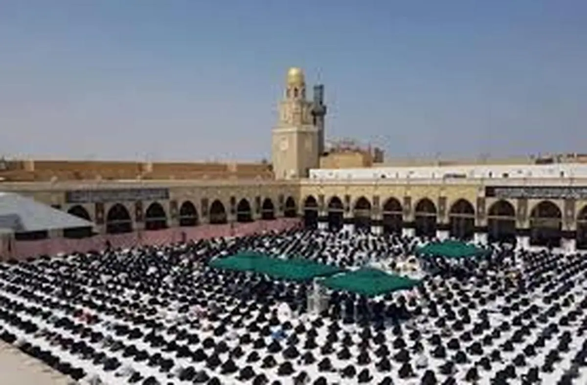 کرونا   |   نمازجمعه مسجد کوفه پس از چهار ماه تعطیلی برپا شد.
