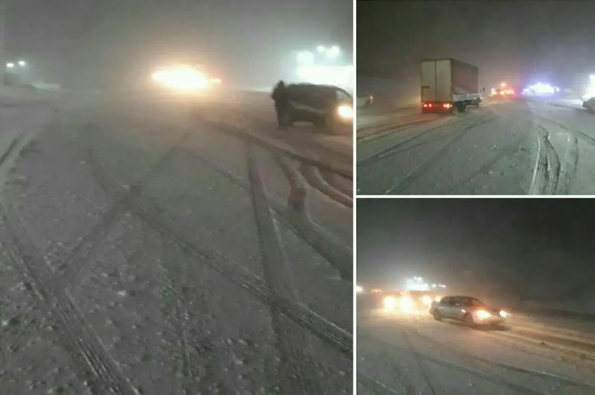 
 برف شدید در محور هراز