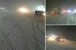 
 برف شدید در محور هراز